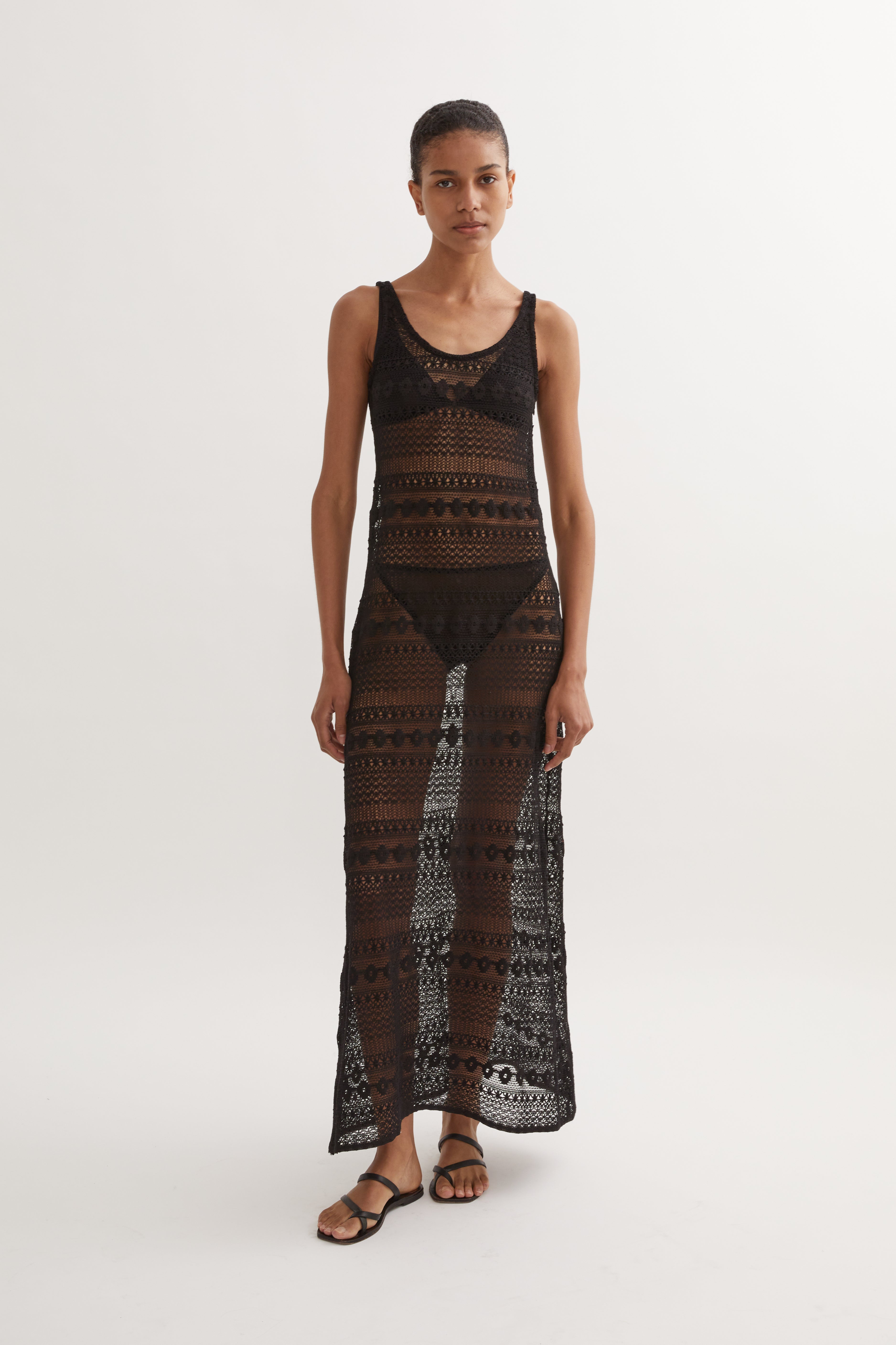SIGRID LACE SLIP DRESS - BLACK  HYDE & STONE