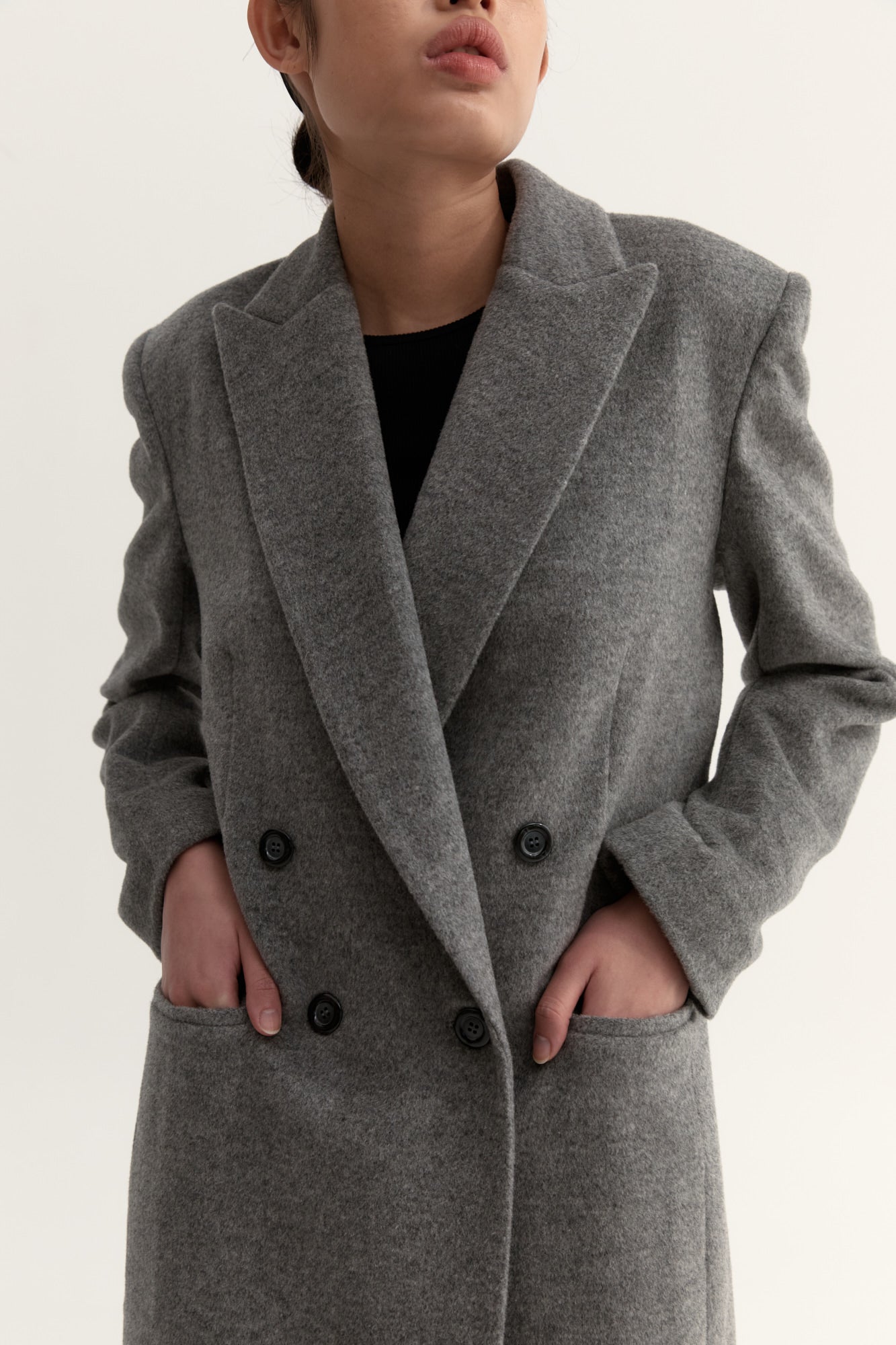 PERNIELLE WOOL COAT - GREY – HYDE & STONE