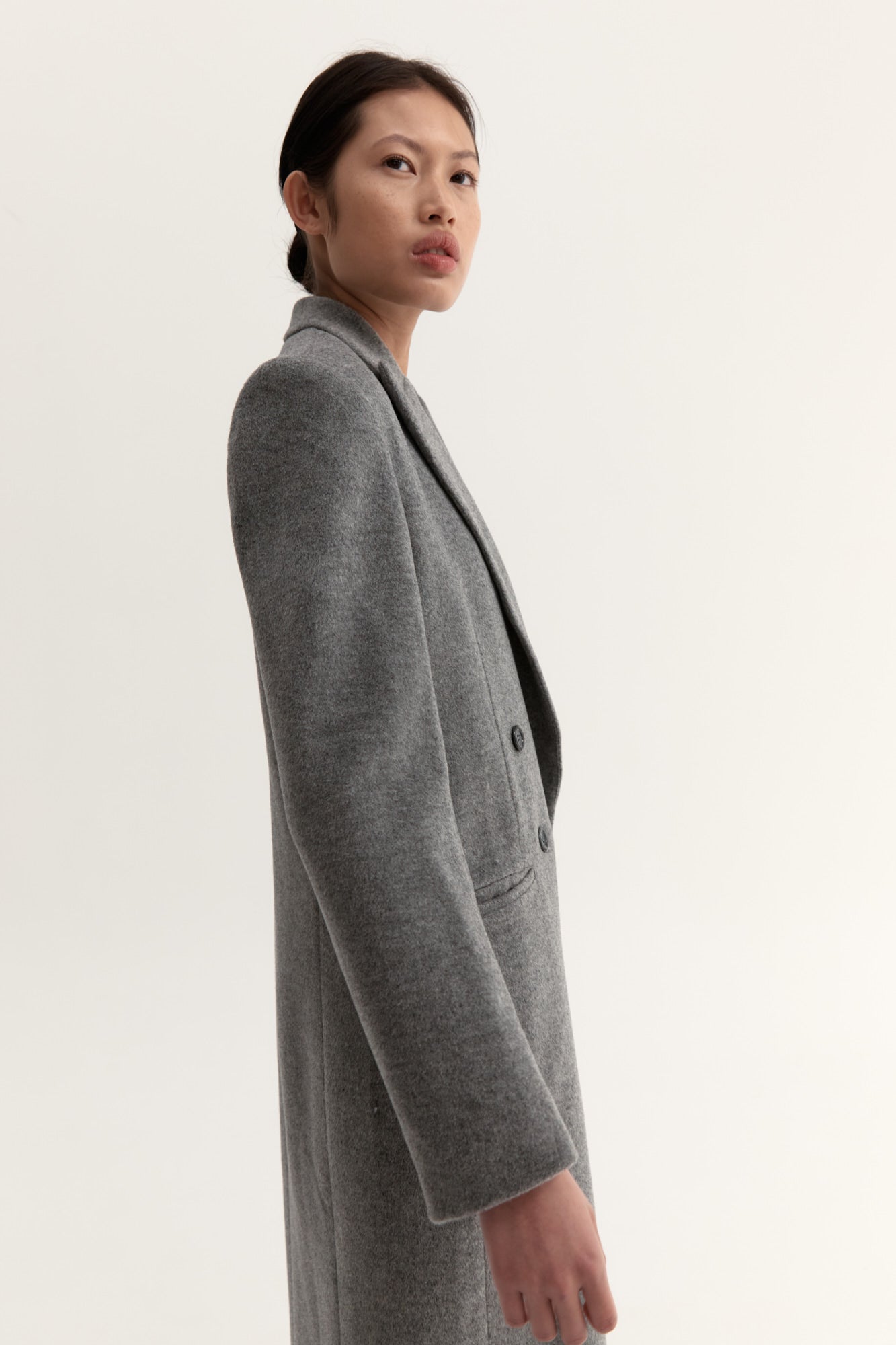 PERNIELLE WOOL COAT - GREY – HYDE & STONE