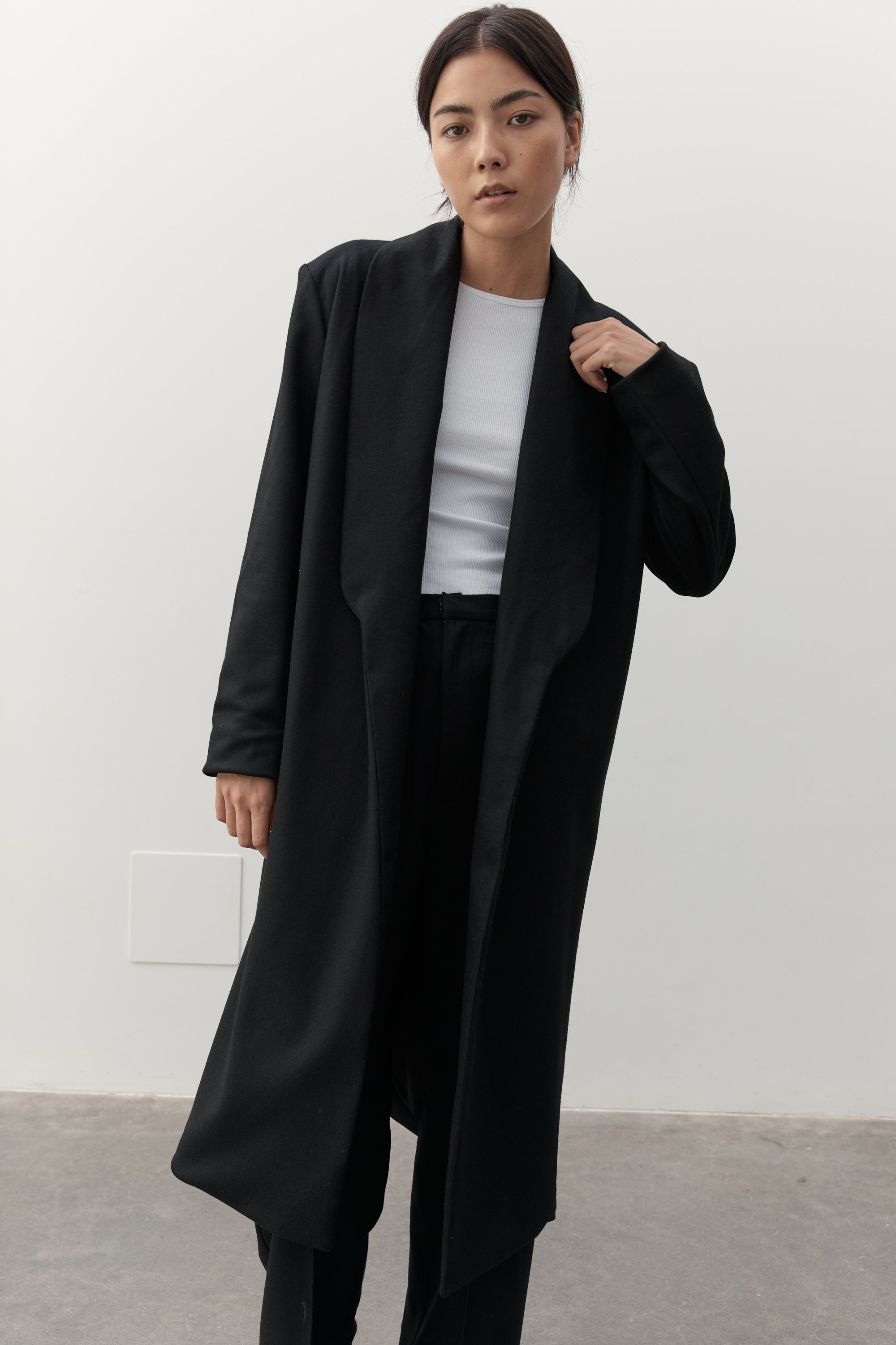 H&m long sales black coat